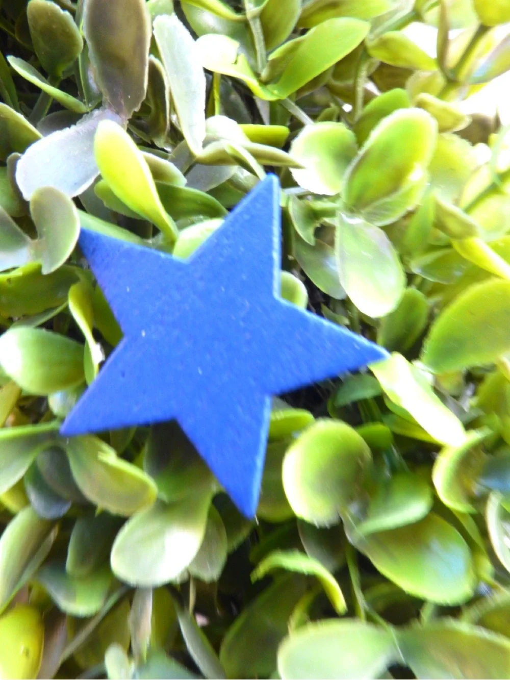 Patriotic Green Boxwood Wreath with Red White Blue Stars and Bow